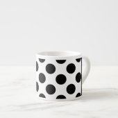 Zwart-witte pooldots, gedopt, Jouw naam Espresso Kop (Voorkant rechts)