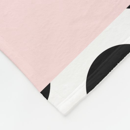 Zwart-witte pooldots, gedopt, Jouw naam Fleece Deken (Hoek)