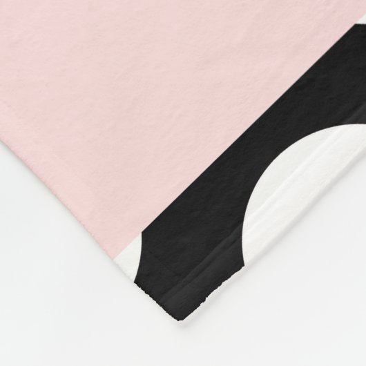 Zwart-witte pooldots, gedopt, Jouw naam Fleece Deken (Hoek)