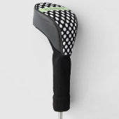 Zwart-witte pooldots, gedopt, Jouw naam Golfheadcover (Schuin)