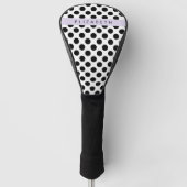 Zwart-witte pooldots, gedopt, Jouw naam Golfheadcover (Voorkant)