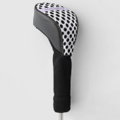 Zwart-witte pooldots, gedopt, Jouw naam Golfheadcover (Schuin)