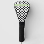 Zwart-witte pooldots, gedopt, Jouw naam Golfheadcover (Voorkant)