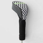 Zwart-witte pooldots, gedopt, Jouw naam Golfheadcover (Schuin)
