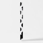 Zwart-witte pooldots, gedopt, Jouw naam iPhone Hoesje (Linkerkant)