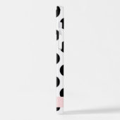 Zwart-witte pooldots, gedopt, Jouw naam iPhone Hoesje (Linkerkant)