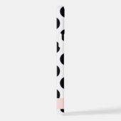 Zwart-witte pooldots, gedopt, Jouw naam iPhone Hoesje (Rechterkant)