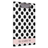 Zwart-witte pooldots, gedopt, Jouw naam Klembord (Rechts)