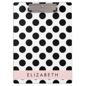 Zwart-witte pooldots, gedopt, Jouw naam Klembord (Voorkant)