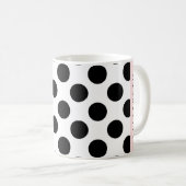 Zwart-witte pooldots, gedopt, Jouw naam Koffiemok (Voorkant rechts)