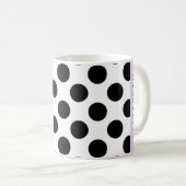 Zwart-witte pooldots, gedopt, Jouw naam Koffiemok (Voorkant rechts)