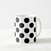 Zwart-witte pooldots, gedopt, Jouw naam Koffiemok (Voorkant rechts)