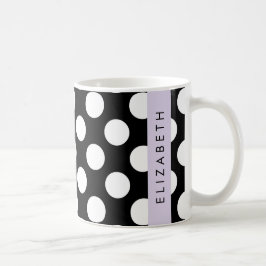 Zwart-witte pooldots, gedopt, Jouw naam Koffiemok