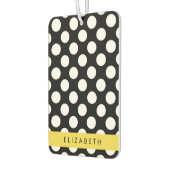 Zwart-witte pooldots, gedopt, Jouw naam Luchtverfrisser (Links)