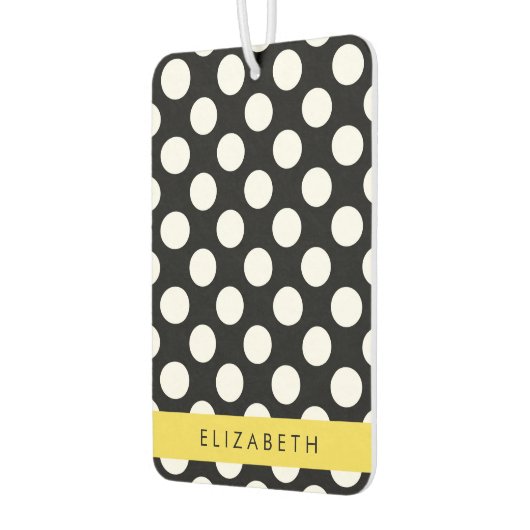 Zwart-witte pooldots, gedopt, Jouw naam Luchtverfrisser (Links)