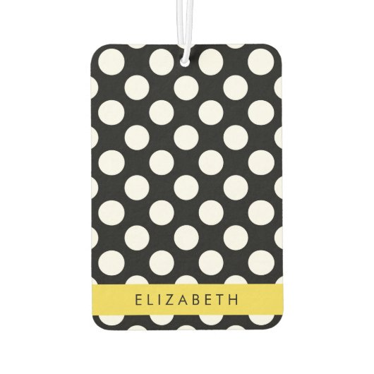 Zwart-witte pooldots, gedopt, Jouw naam Luchtverfrisser (Achterkant)