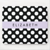 Zwart-witte pooldots, gedopt, Jouw naam Muismat (Voorkant)