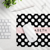 Zwart-witte pooldots, gedopt, Jouw naam Muismat