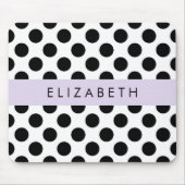 Zwart-witte pooldots, gedopt, Jouw naam Muismat (Voorkant)