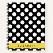 Zwart-witte pooldots, gedopt, Jouw naam Notitieboek (Voorkant)