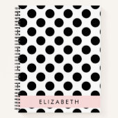 Zwart-witte pooldots, gedopt, Jouw naam Notitieboek (Voorkant)