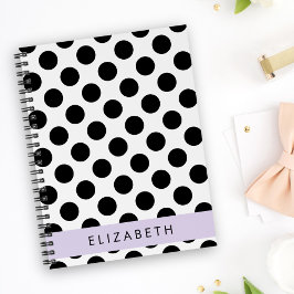 Zwart-witte pooldots, gedopt, Jouw naam Notitieboek