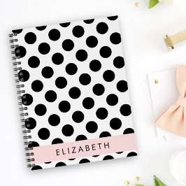 Zwart-witte pooldots, gedopt, Jouw naam Notitieboek