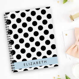 Zwart-witte pooldots, gedopt, Jouw naam Notitieboek