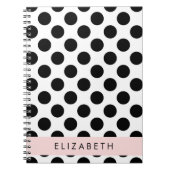 Zwart-witte pooldots, gedopt, Jouw naam Notitieboek (Voorkant)