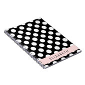 Zwart-witte pooldots, gedopt, Jouw naam Notitieboek (Rechterzijde)
