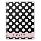 Zwart-witte pooldots, gedopt, Jouw naam Notitieboek (Voorkant)