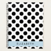 Zwart-witte pooldots, gedopt, Jouw naam Planner (Voorkant)