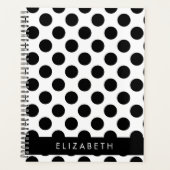 Zwart-witte pooldots, gedopt, Jouw naam Planner (Voorkant)
