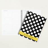 Zwart-witte pooldots, gedopt, Jouw naam Planner (Display)