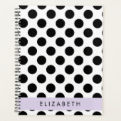 Zwart-witte pooldots, gedopt, Jouw naam Planner (Voorkant)
