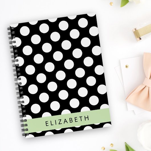 Zwart-witte pooldots, gedopt, Jouw naam Planner