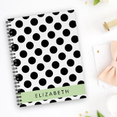 Zwart-witte pooldots, gedopt, Jouw naam Planner