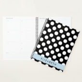 Zwart-witte pooldots, gedopt, Jouw naam Planner (Display)