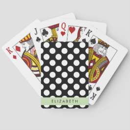 Zwart-witte pooldots, gedopt, Jouw naam Pokerkaarten