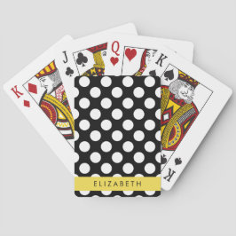 Zwart-witte pooldots, gedopt, Jouw naam Pokerkaarten