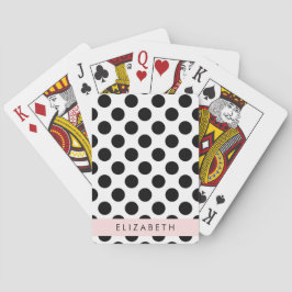 Zwart-witte pooldots, gedopt, Jouw naam Pokerkaarten