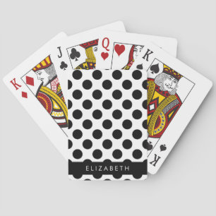 Zwart-witte pooldots, gedopt, Jouw naam Pokerkaarten