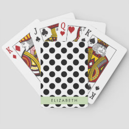 Zwart-witte pooldots, gedopt, Jouw naam Pokerkaarten