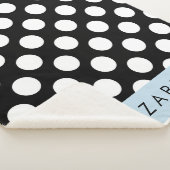 Zwart-witte pooldots, gedopt, Jouw naam Sherpa Deken (3/4)