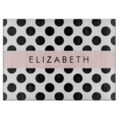 Zwart-witte pooldots, gedopt, Jouw naam Snijplank (Voorkant)