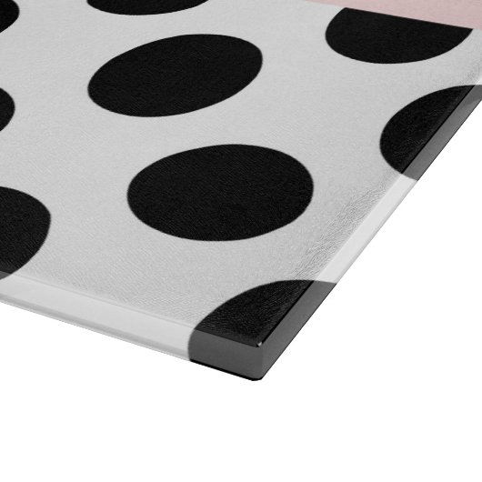 Zwart-witte pooldots, gedopt, Jouw naam Snijplank (Hoek)