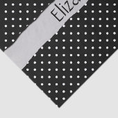 Zwart-witte pooldots, gedopt, Jouw naam Tissuepapier (Detail)