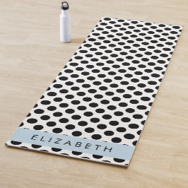 Zwart-witte pooldots, gedopt, Jouw naam Yogamat
