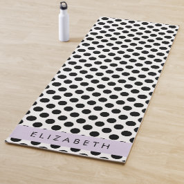 Zwart-witte pooldots, gedopt, Jouw naam Yogamat