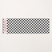 Zwart-witte pooldots, gedopt, Jouw naam Yogamat (Achterkant (horizontaal))